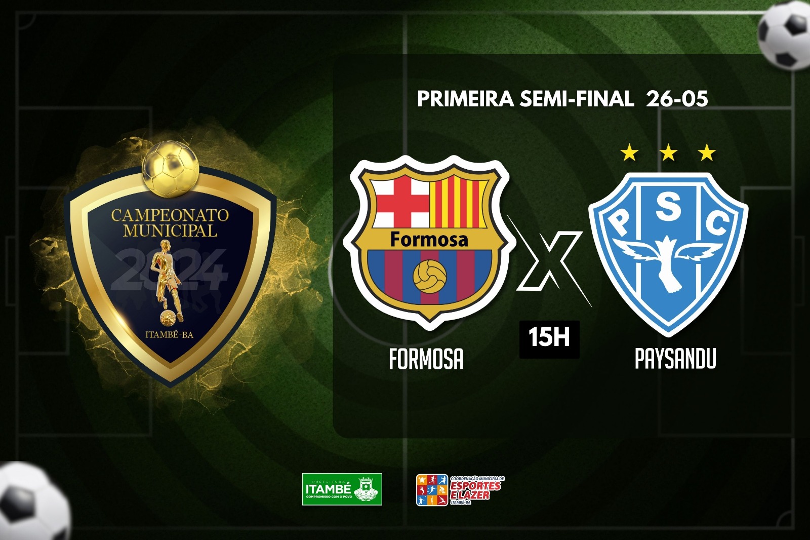 Campeonato Municipal: Primeiro duelo da semifinal será entre Formosa e Paysandu neste domingo (26)