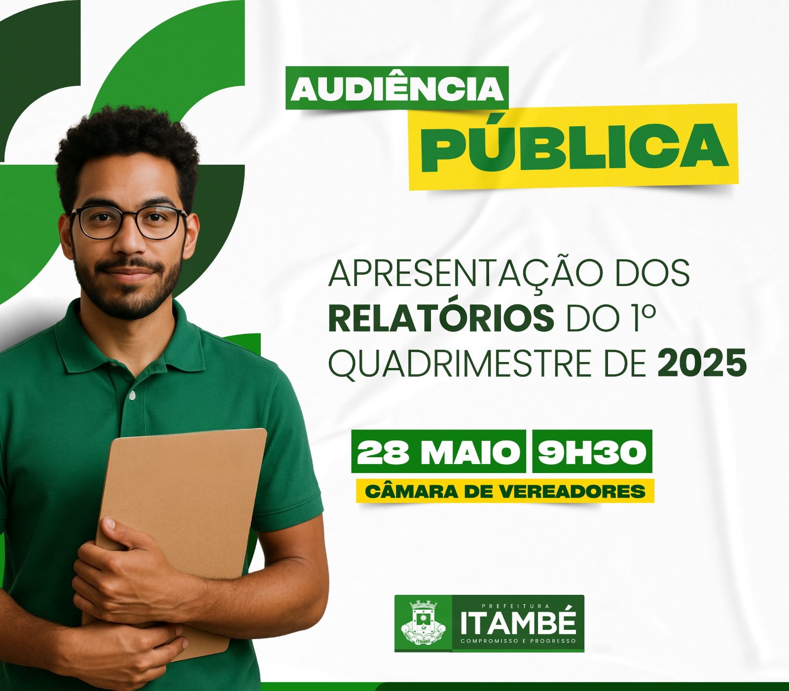 Audiência Pública do 1º Quadrimestre de 2025 será realizada no dia 28 de maio na Câmara de Vereadores