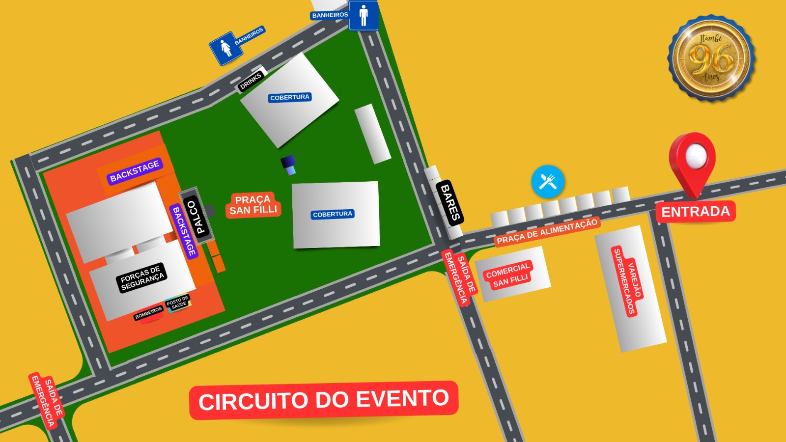Itambé, 96 anos: Prefeitura divulga mapa do circuito da festa