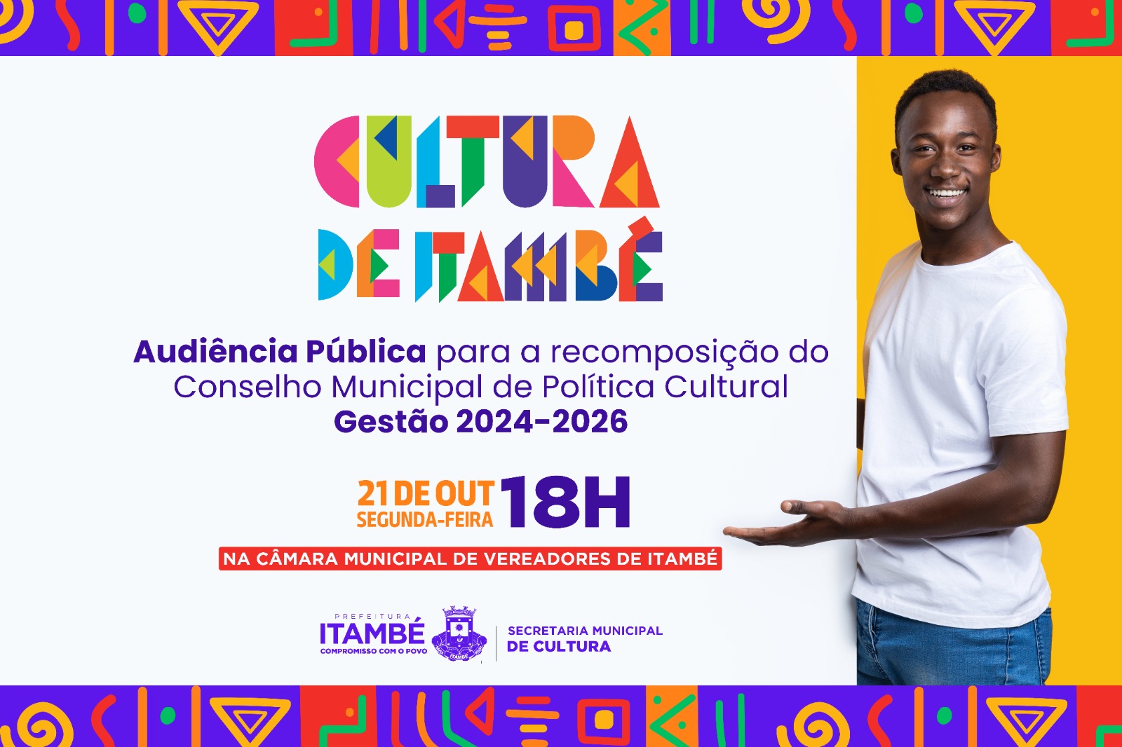 Conselho Municipal de Política Cultural realiza audiência pública nesta segunda (21)