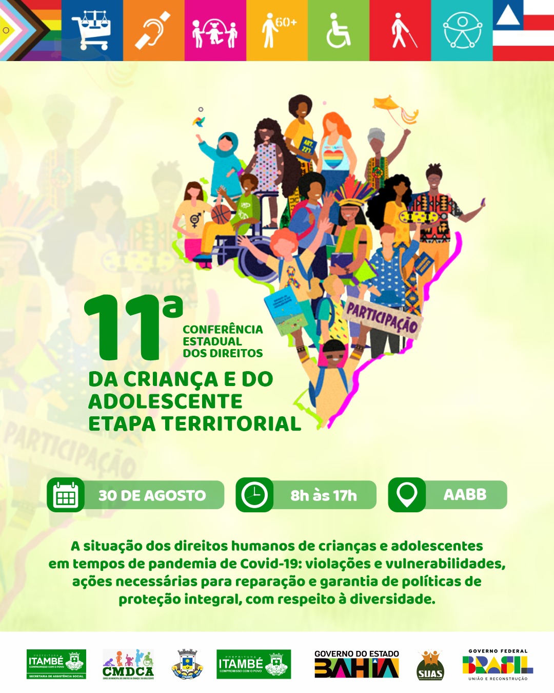 Itambé vai realizar, nesta quarta (30), a Conferência Territorial dos Direitos da Criança e do Adolescente