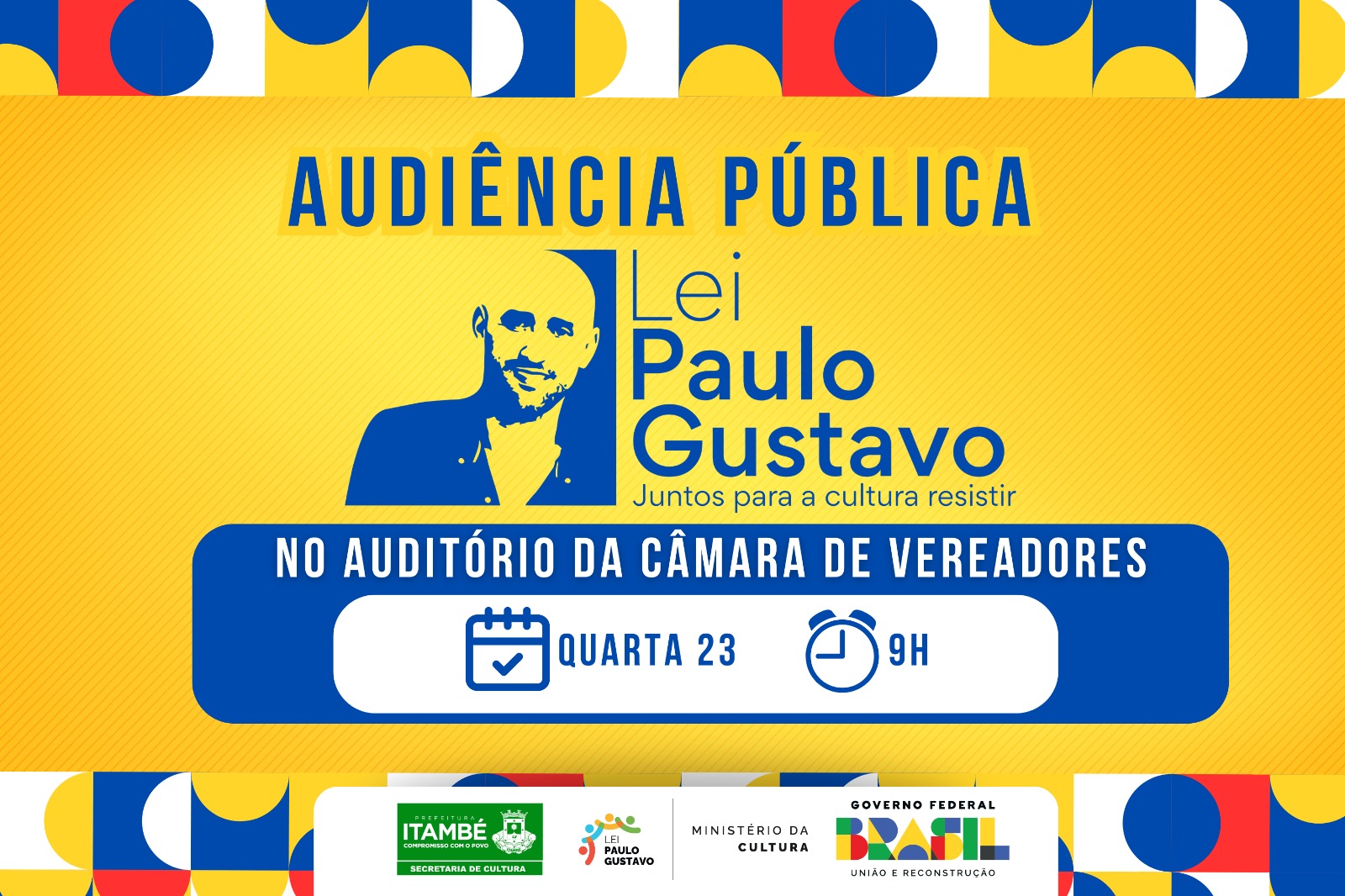 Prefeitura de Itambé vai realizar Audiência Pública para debater a implementação da Lei Paulo Gustavo