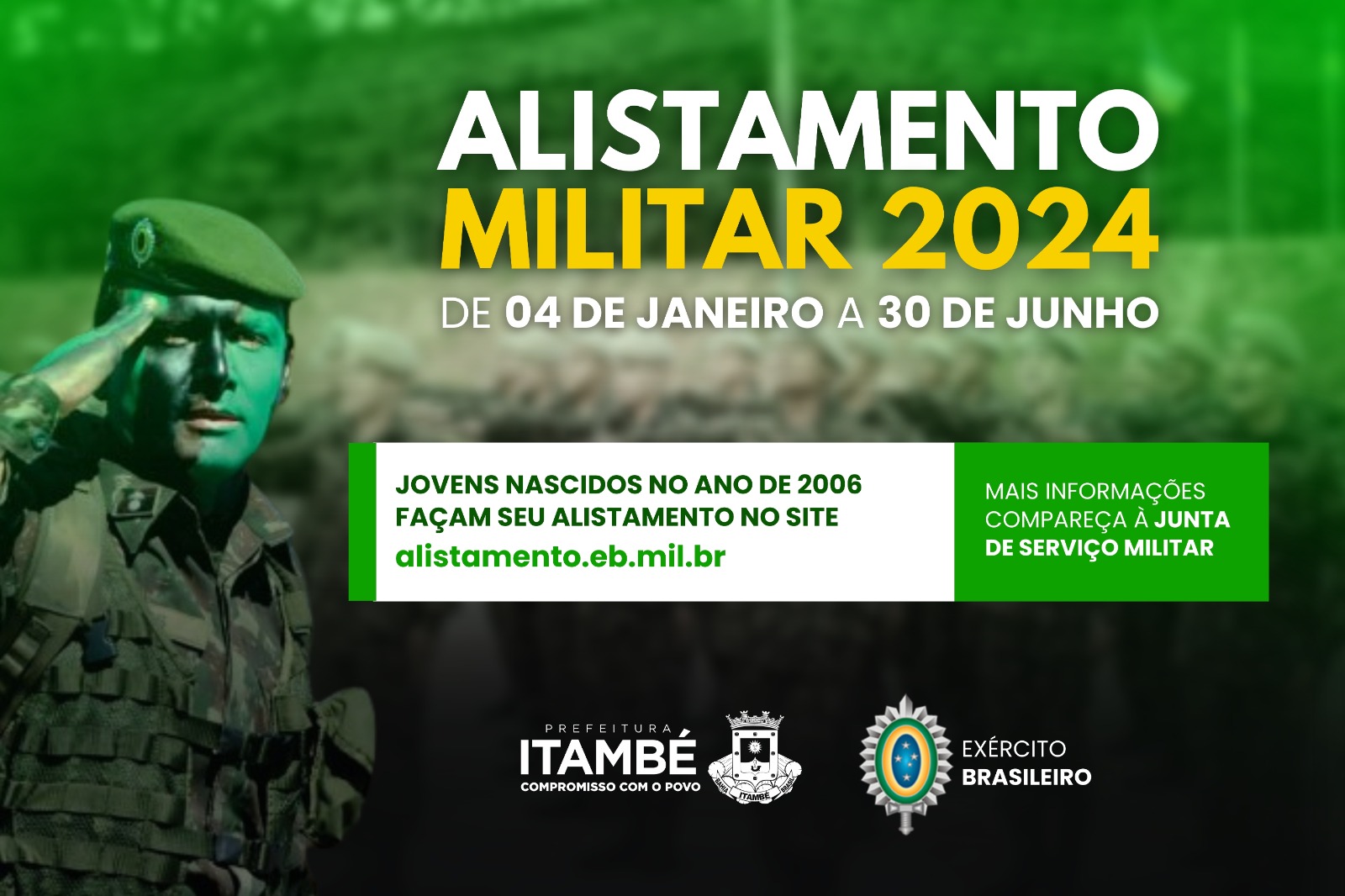 Junta de Serviço Militar de Itambé está em plena campanha do Alistamento Militar 2024