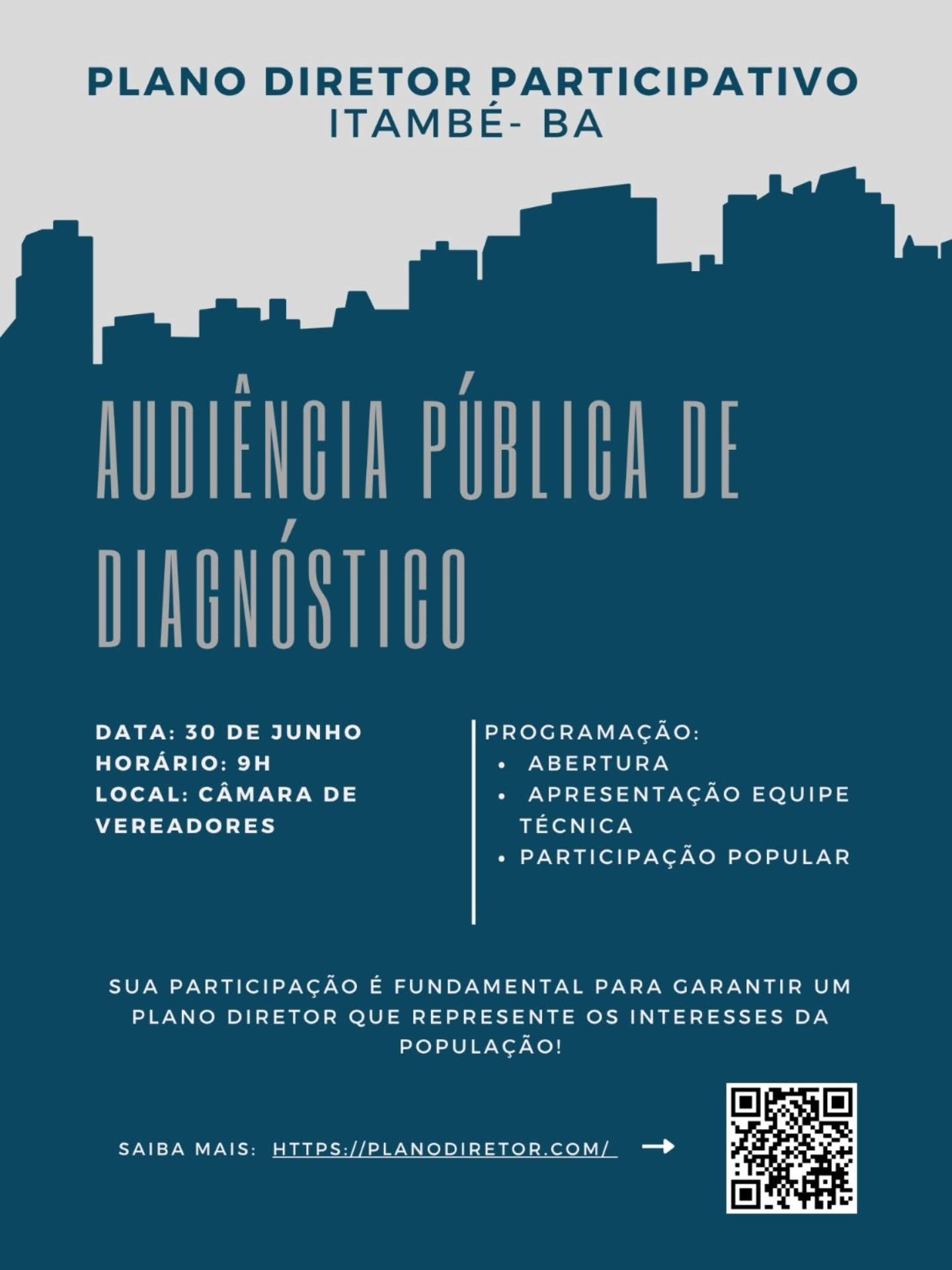 Prefeitura de Itambé convoca população para Audiência Pública do Plano Diretor Participativo no dia 30 de junho