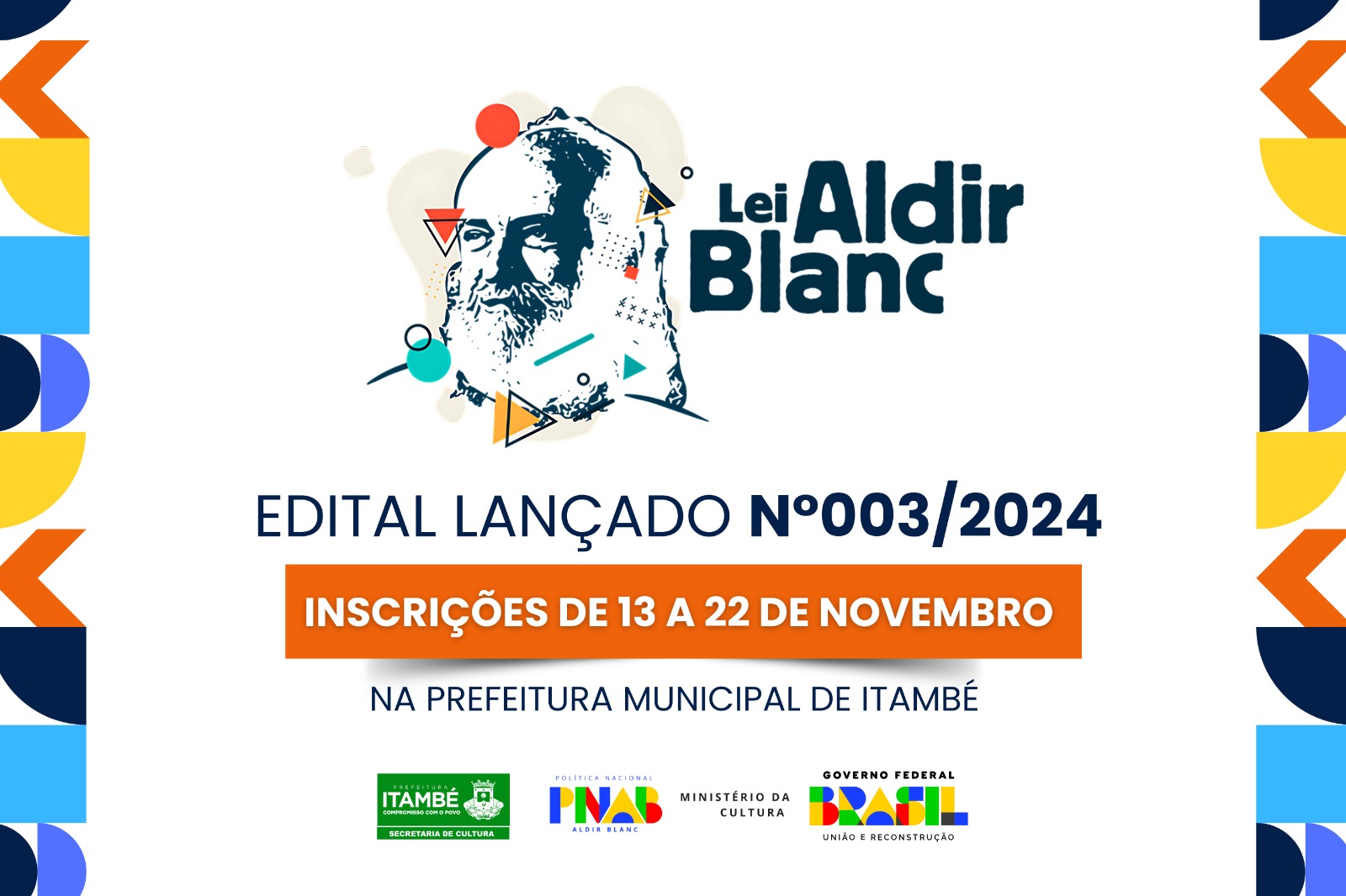 Prefeitura de Itambé lança Edital de Premiação da Lei Aldir Blanc de incentivo à cultura