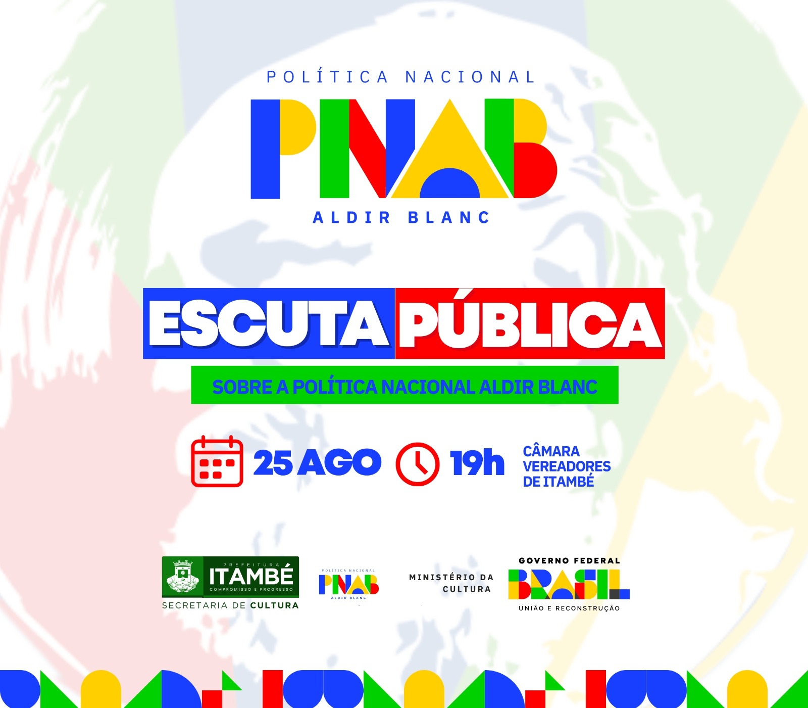 Escuta Pública sobre a Política Nacional Aldir Blanc acontece na próxima segunda-feira em Itambé