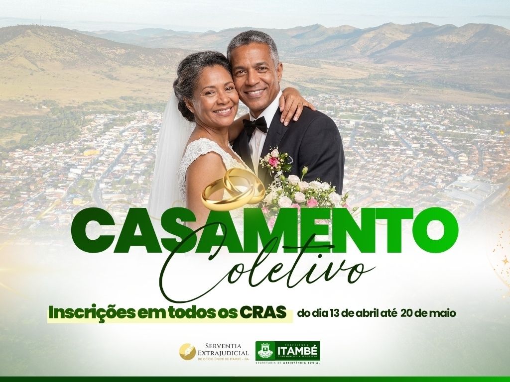 Prefeitura de Itambé abre inscrições para Casamento Coletivo 2026; saiba quem pode participar
