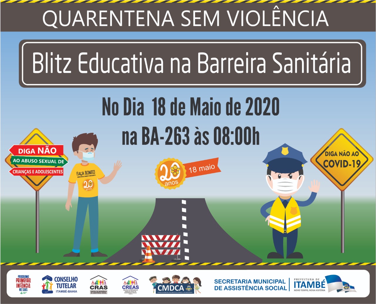 BLITZ EDUCATIVA VAI MARCAR O DIA D DE COMBATE AO ABUSO E À EXPLORAÇÃO SEXUAL CONTRA CRIANÇAS E ADOLESCENTES