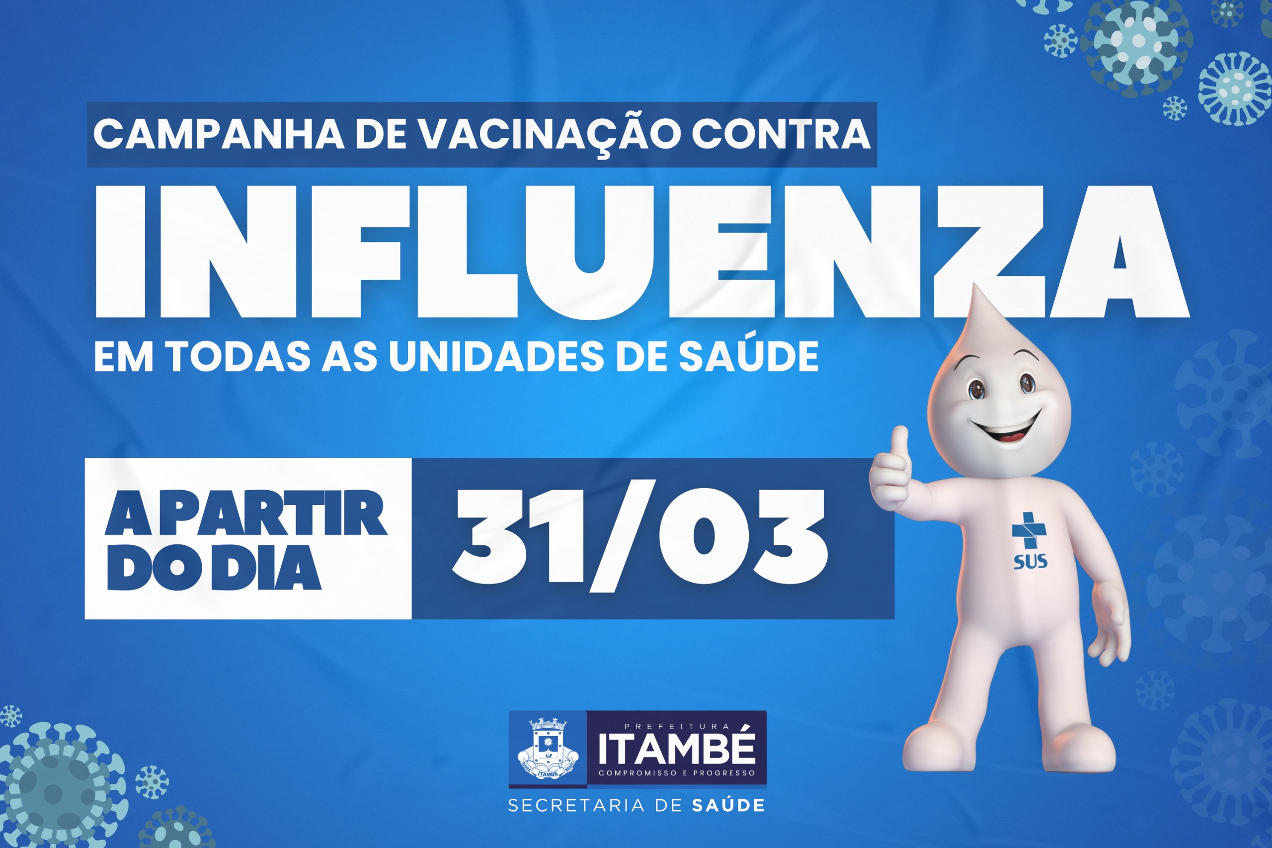 Prefeitura de Itambé inicia Campanha de Vacinação contra a Influenza na próxima segunda-feira (31)