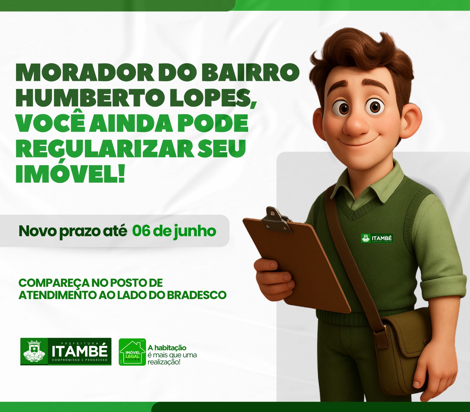 REURB prorroga até 6 de junho o prazo para regularização dos imóveis no bairro Humberto Lopes