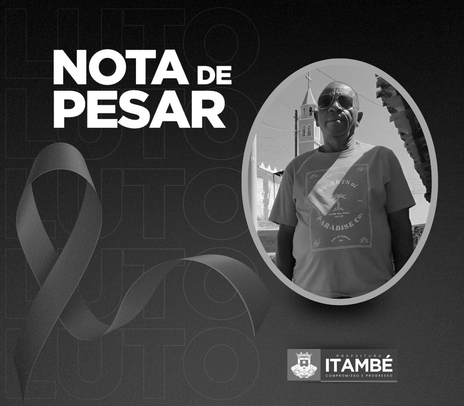NOTA DE PESAR PELO FALECIMENTO DE ANTÔNIO CARLOS LOPES BATISTA (TONHÃO)