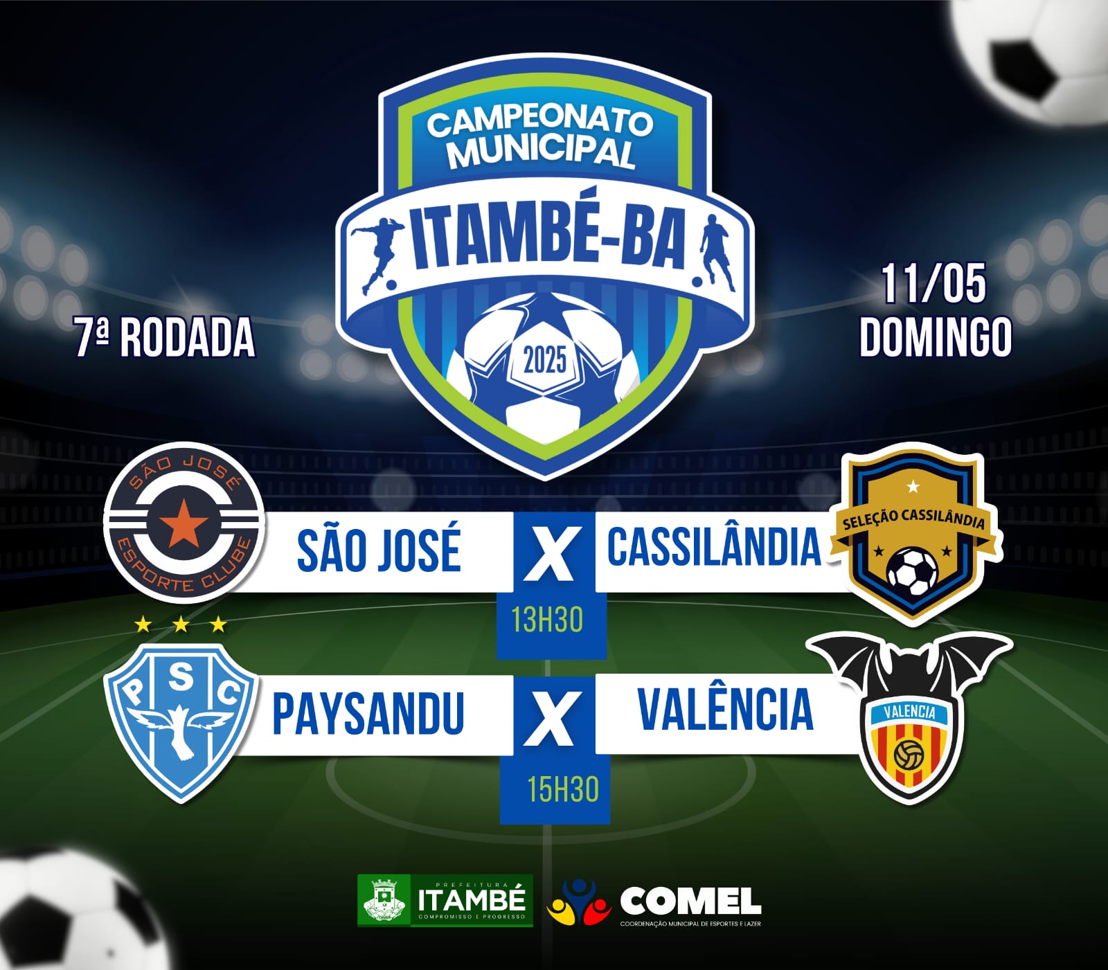 Domingo de clássicos no 40º Campeonato Municipal de Itambé